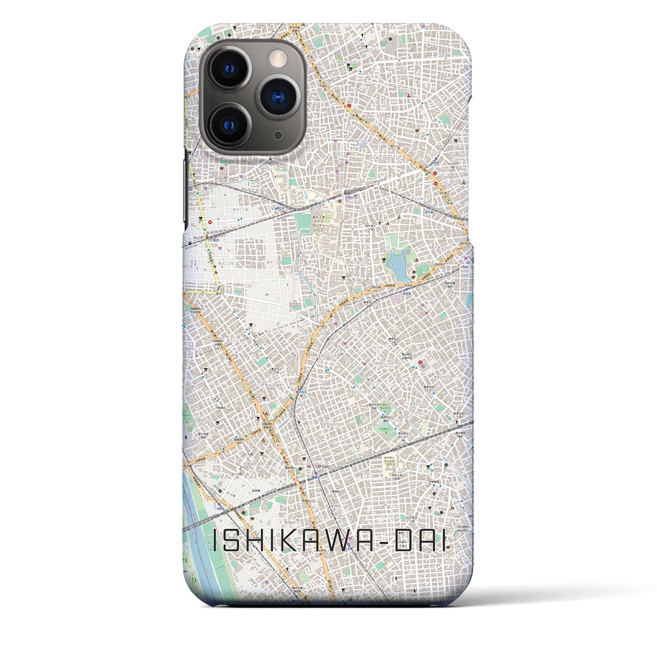 【石川台（東京都）】地図柄iPhoneケース（バックカバータイプ）