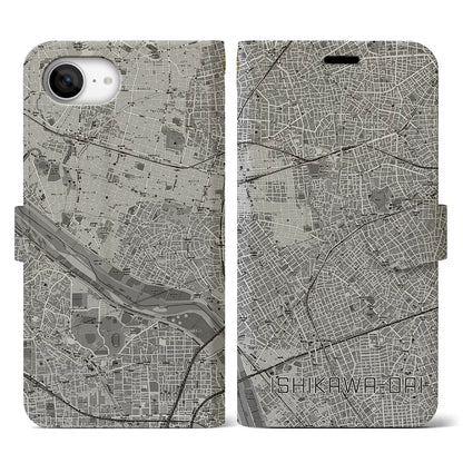 【石川台（東京都）】地図柄iPhoneケース（手帳タイプ）