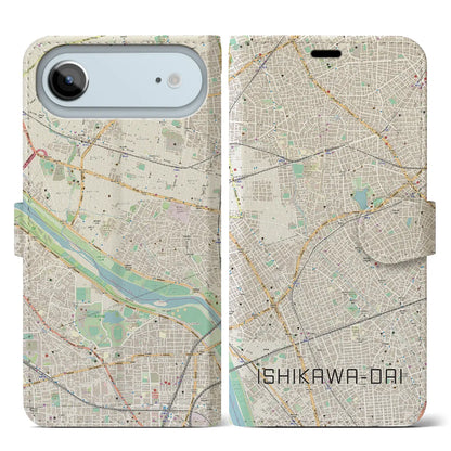 【石川台（東京都）】地図柄iPhoneケース（手帳タイプ）