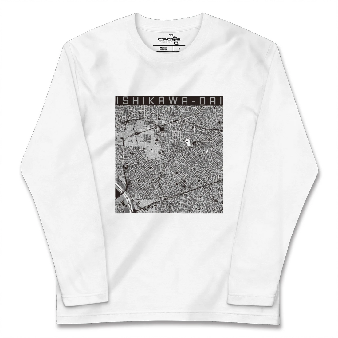 【石川台(東京都)】地図柄ロングスリーブTシャツ