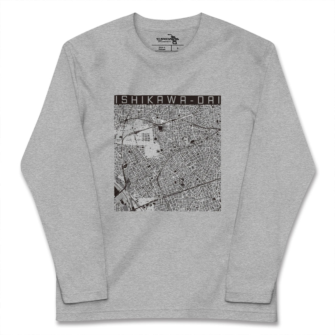 【石川台（東京都）】地図柄ロングスリーブTシャツ