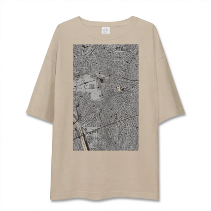 【石川台（東京都）】地図柄ビッグシルエットTシャツ