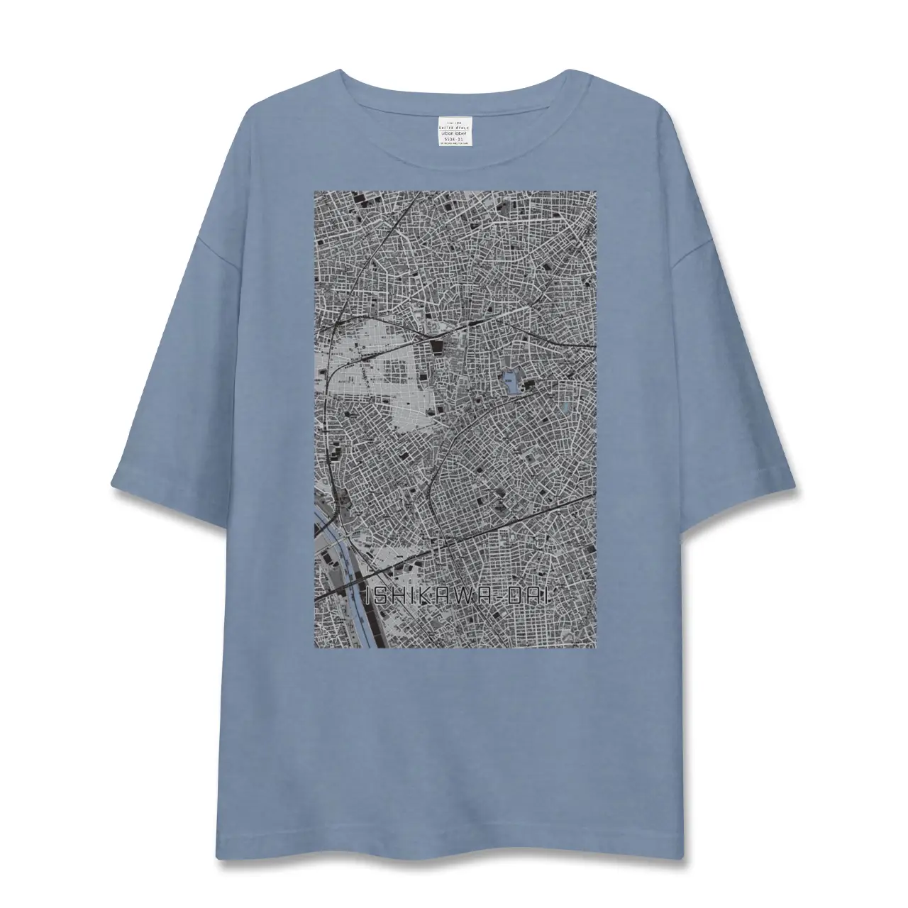 【石川台（東京都）】地図柄ビッグシルエットTシャツ