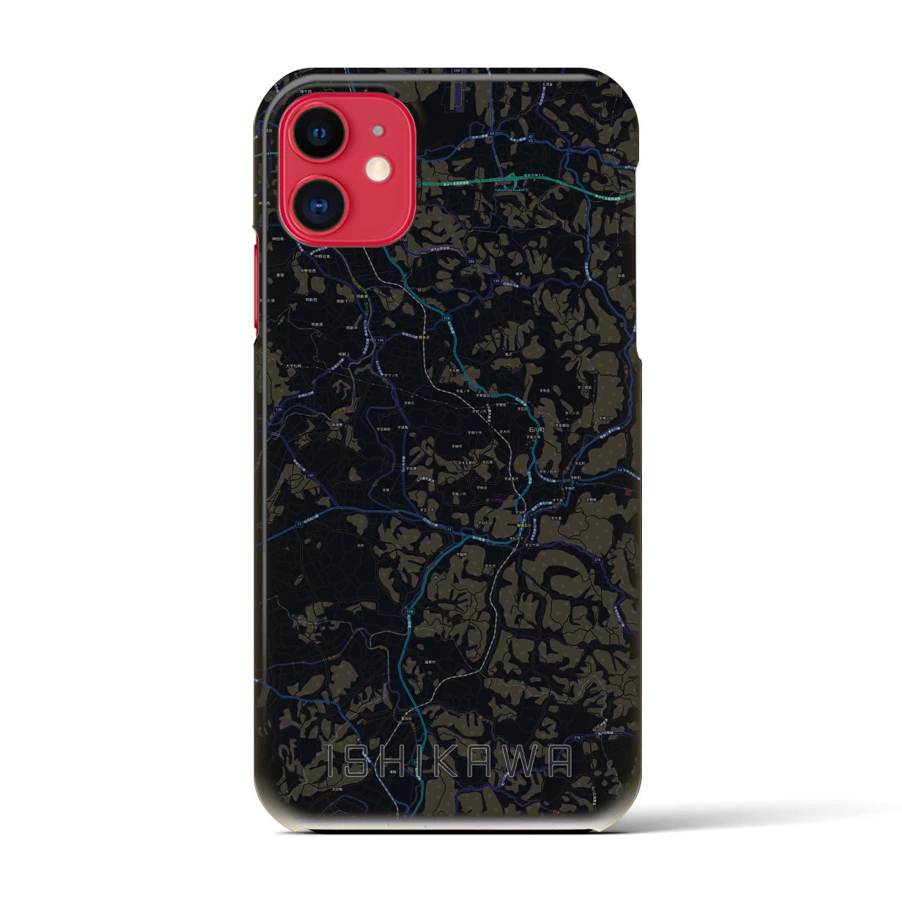 【石川（福島県）】地図柄iPhoneケース（バックカバータイプ）