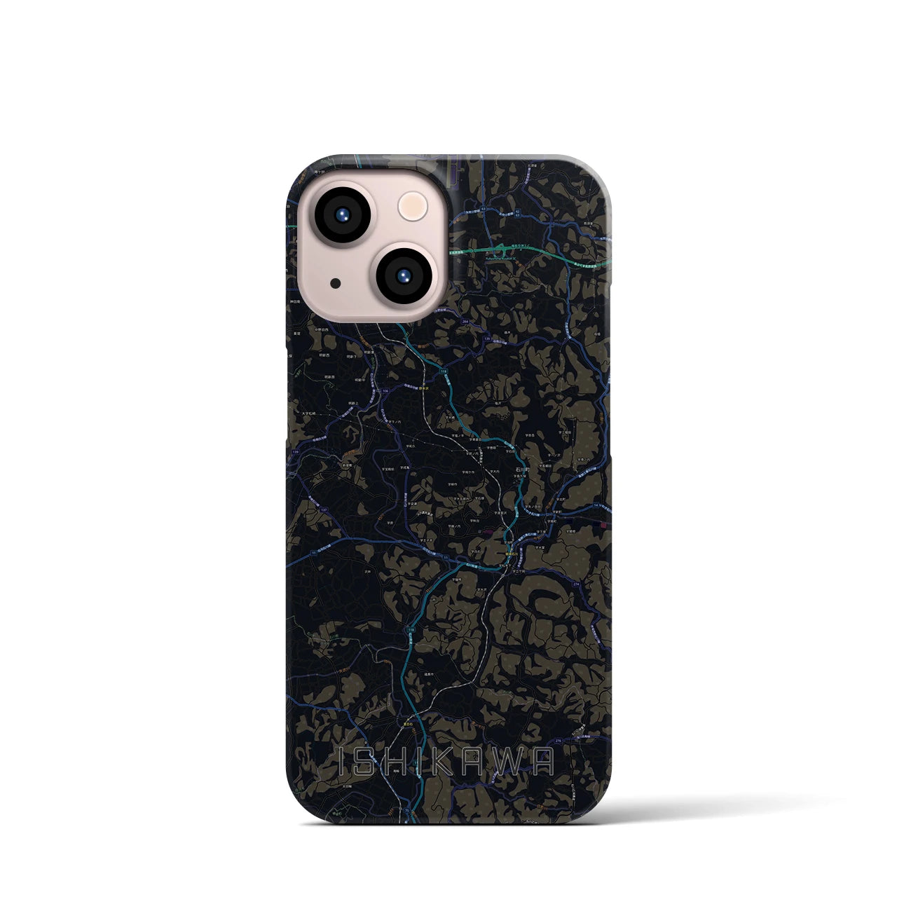 【石川（福島県）】地図柄iPhoneケース（バックカバータイプ）