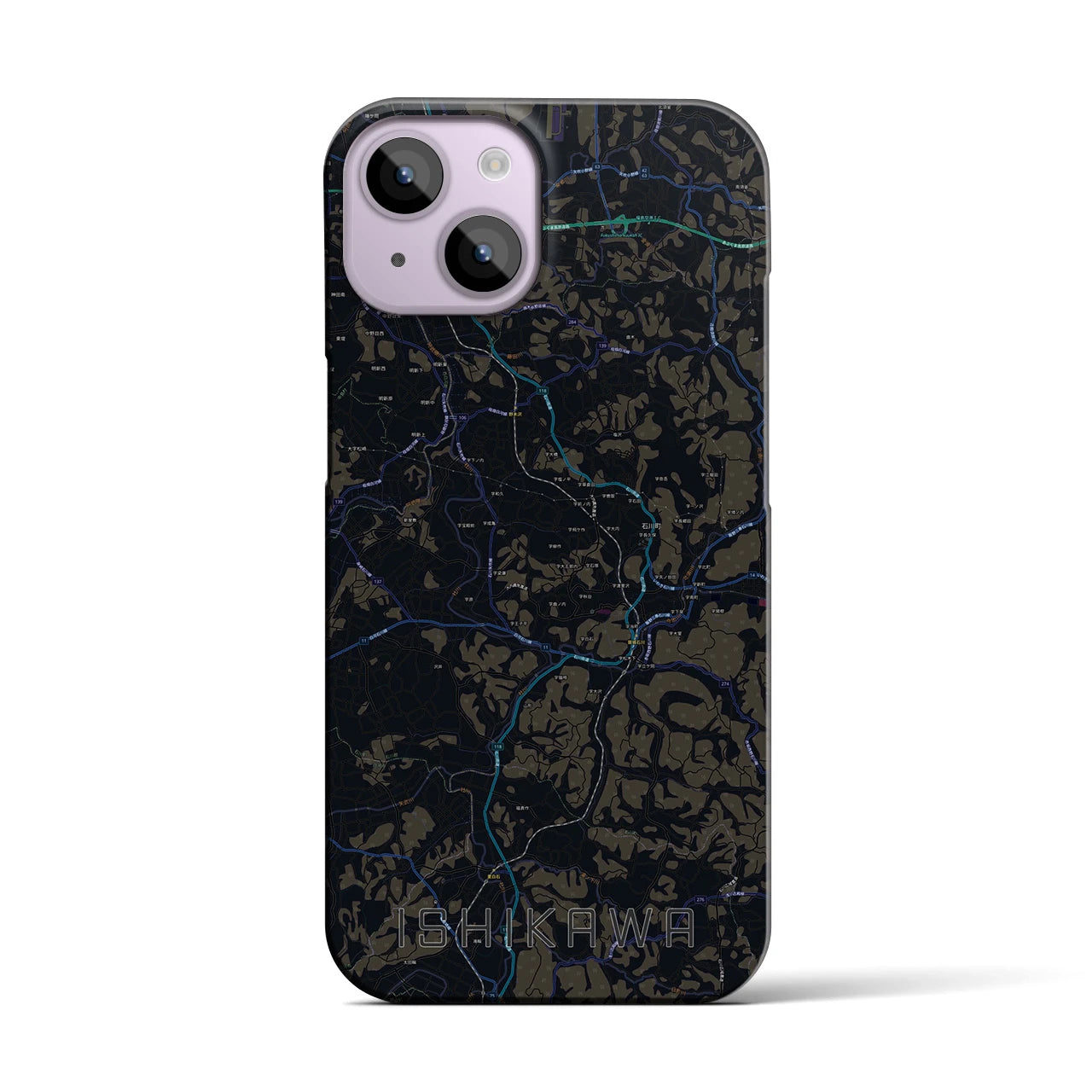 【石川（福島県）】地図柄iPhoneケース（バックカバータイプ）