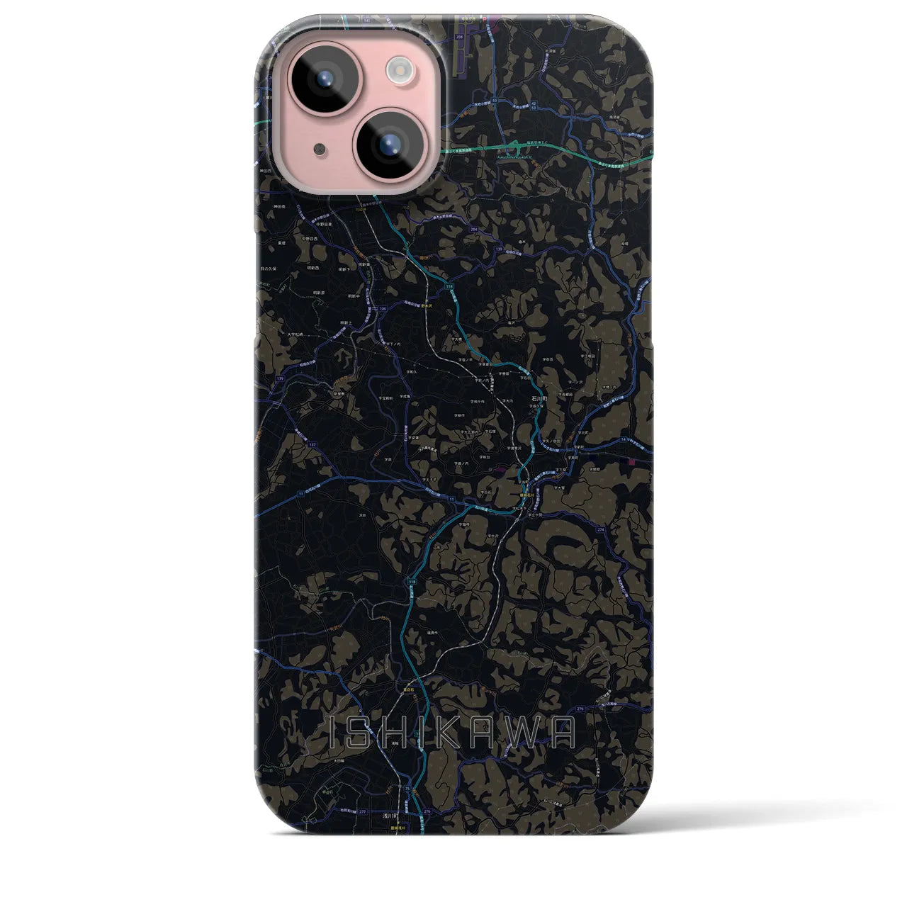 【石川（福島県）】地図柄iPhoneケース（バックカバータイプ）