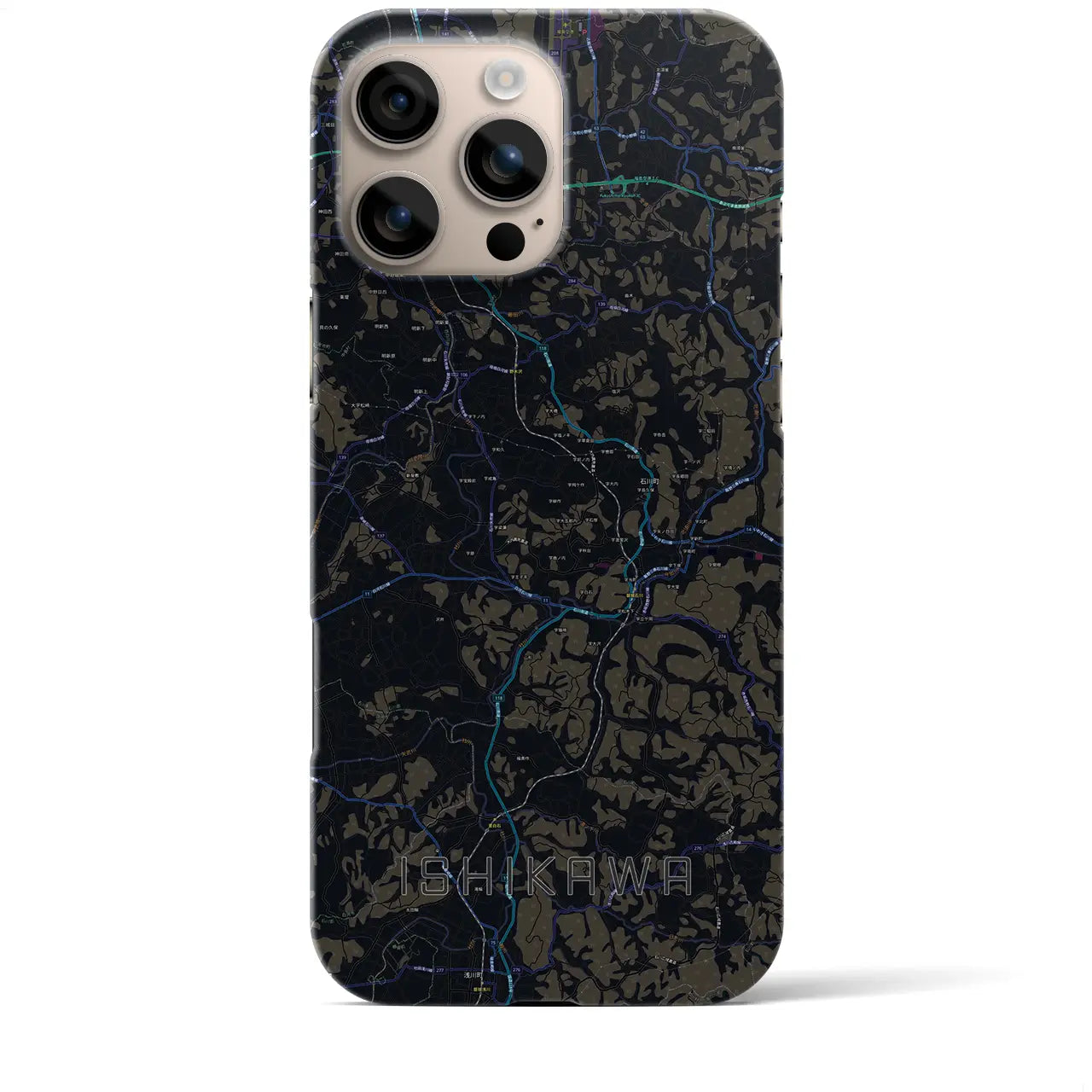 【石川（福島県）】地図柄iPhoneケース（バックカバータイプ）