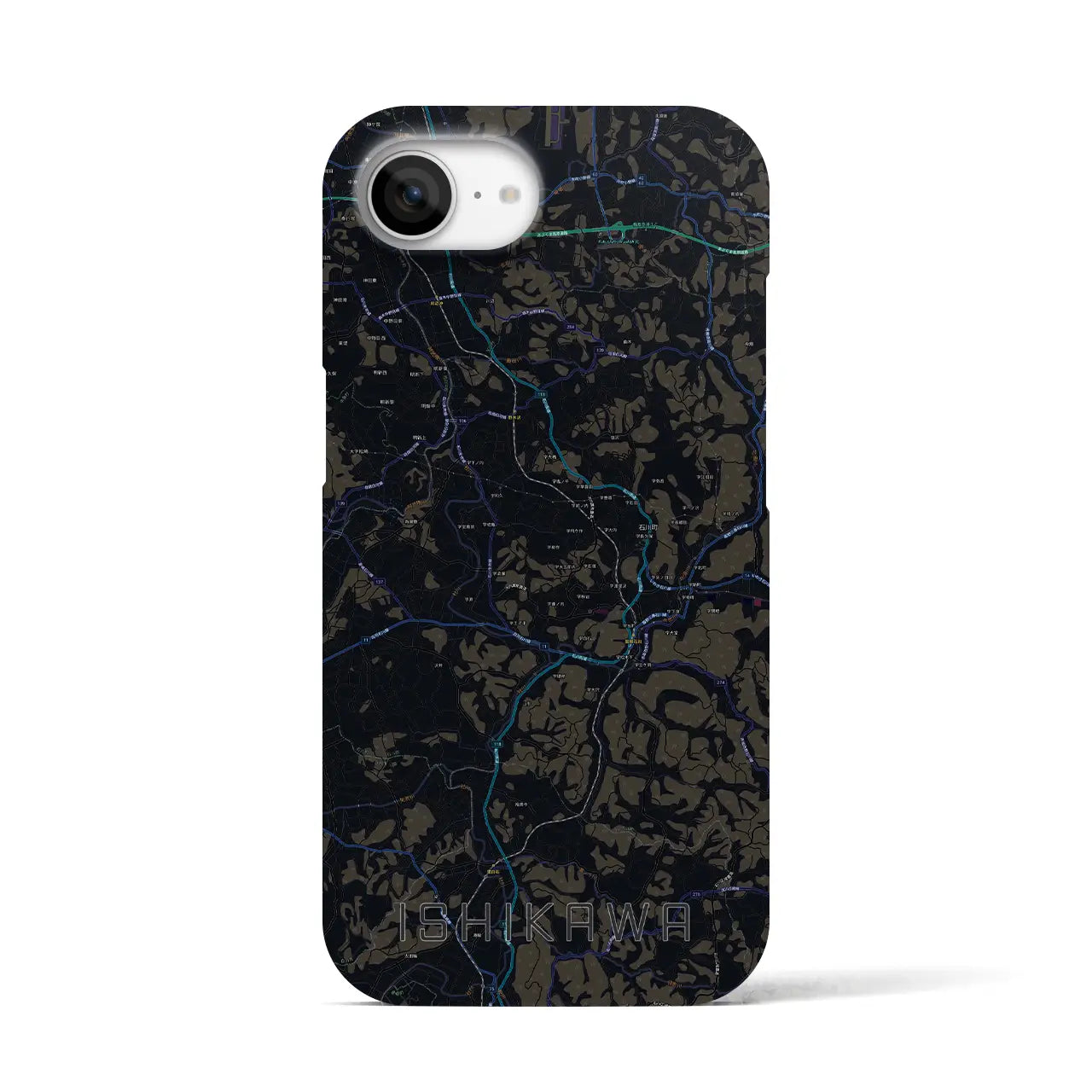 【石川（福島県）】地図柄iPhoneケース（バックカバータイプ）