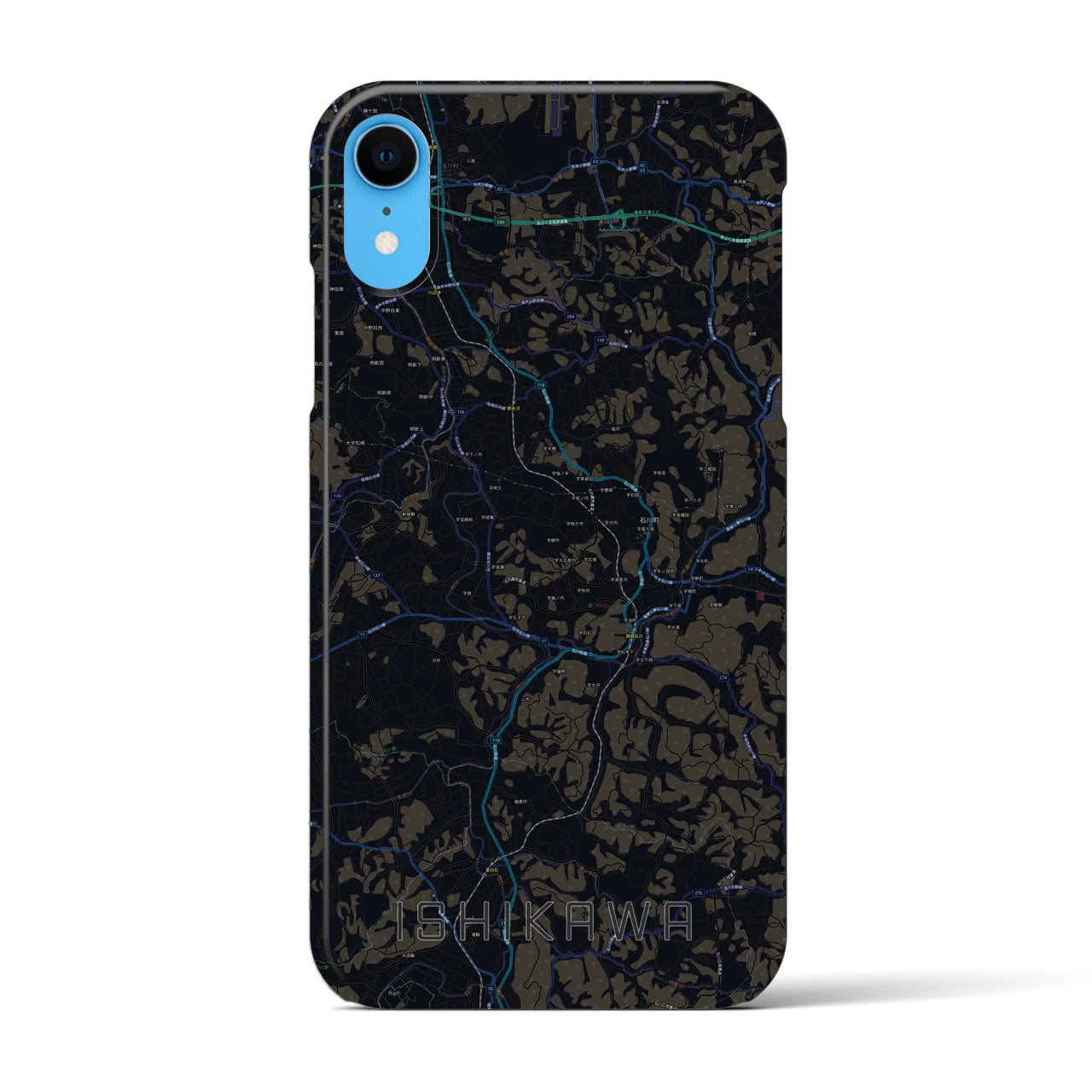 【石川（福島県）】地図柄iPhoneケース（バックカバータイプ）