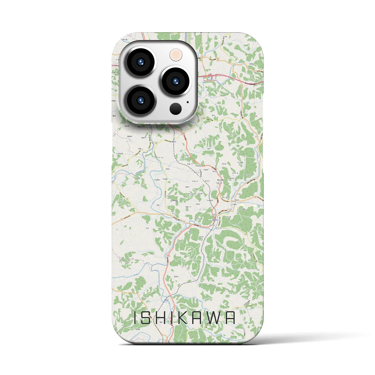 【石川（福島県）】地図柄iPhoneケース（バックカバータイプ）