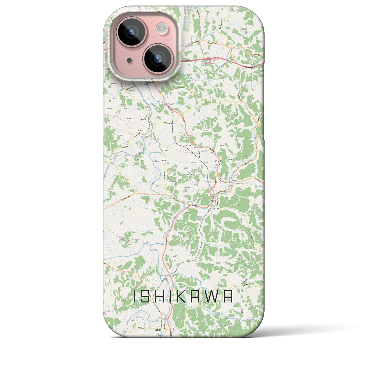 【石川（福島県）】地図柄iPhoneケース（バックカバータイプ）