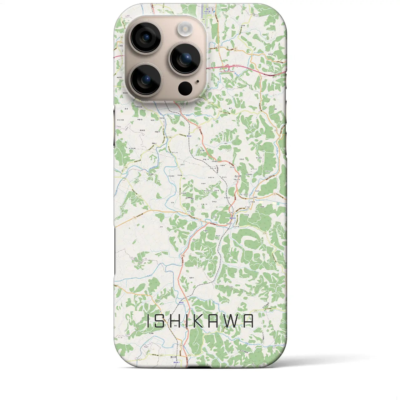 【石川（福島県）】地図柄iPhoneケース（バックカバータイプ）