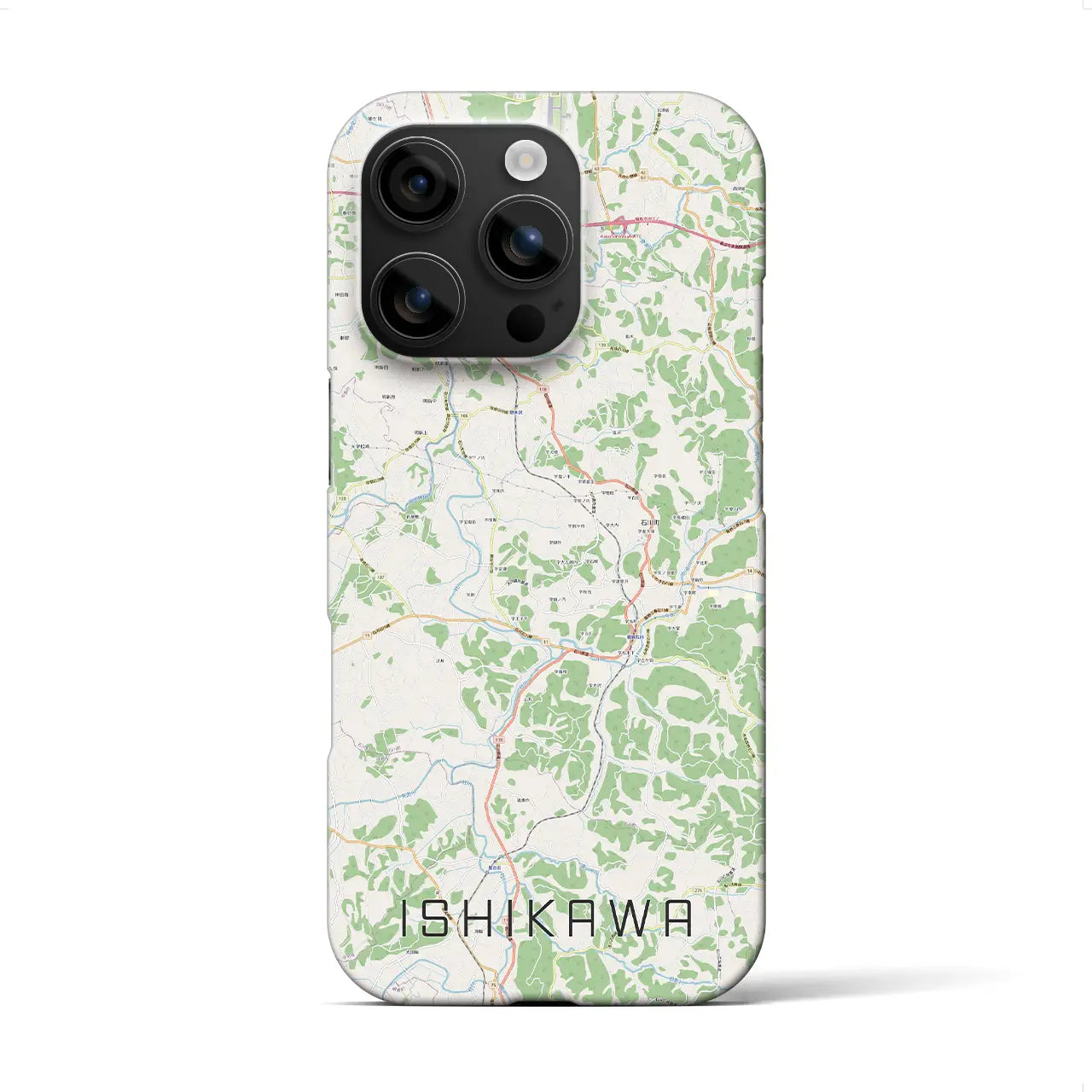 【石川（福島県）】地図柄iPhoneケース（バックカバータイプ）