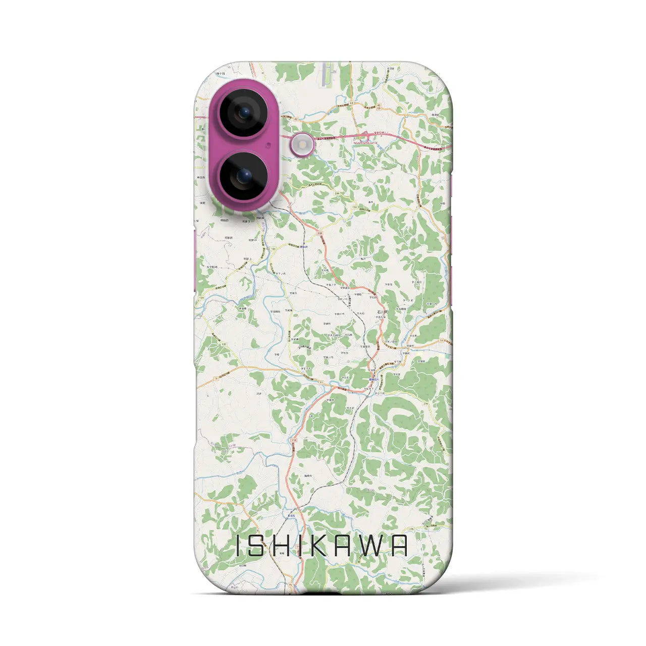 【石川（福島県）】地図柄iPhoneケース（バックカバータイプ）