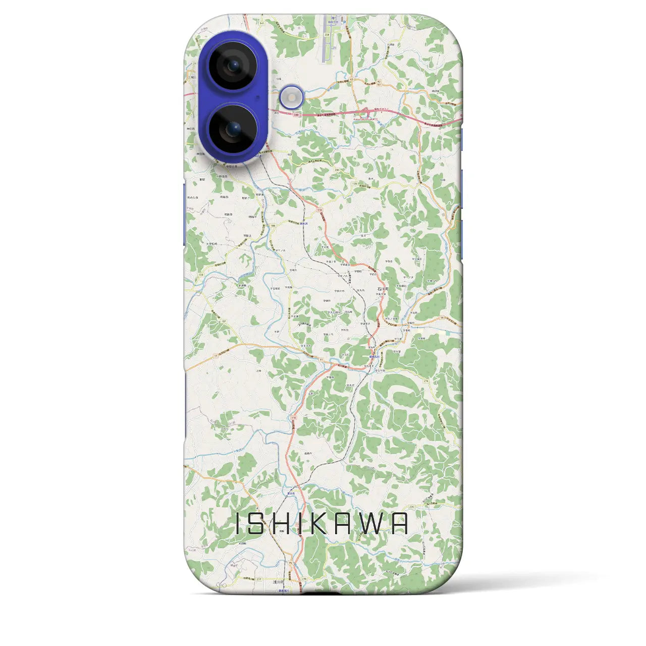 【石川（福島県）】地図柄iPhoneケース（バックカバータイプ）ナチュラル・iPhone 16 Pro Max 用