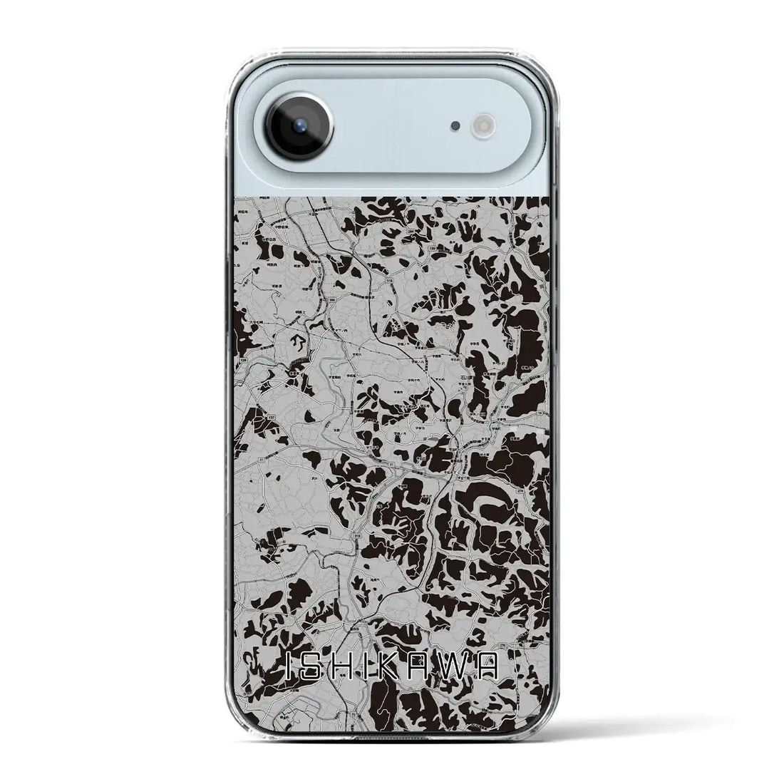 【石川(福島県)】地図柄iPhoneケース(クリアタイプ)モノトーン・iPhone 17 Pro Max 用