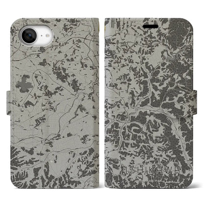 【石川（福島県）】地図柄iPhoneケース（手帳タイプ）