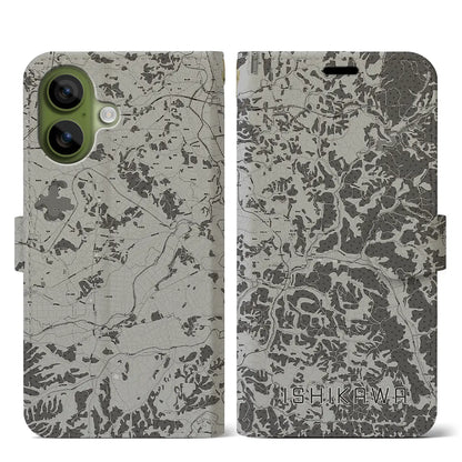 【石川（福島県）】地図柄iPhoneケース（手帳タイプ）