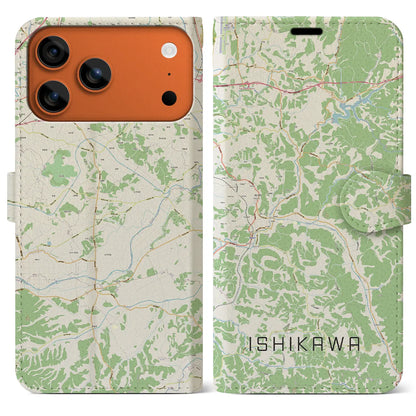 【石川（福島県）】地図柄iPhoneケース（手帳タイプ）