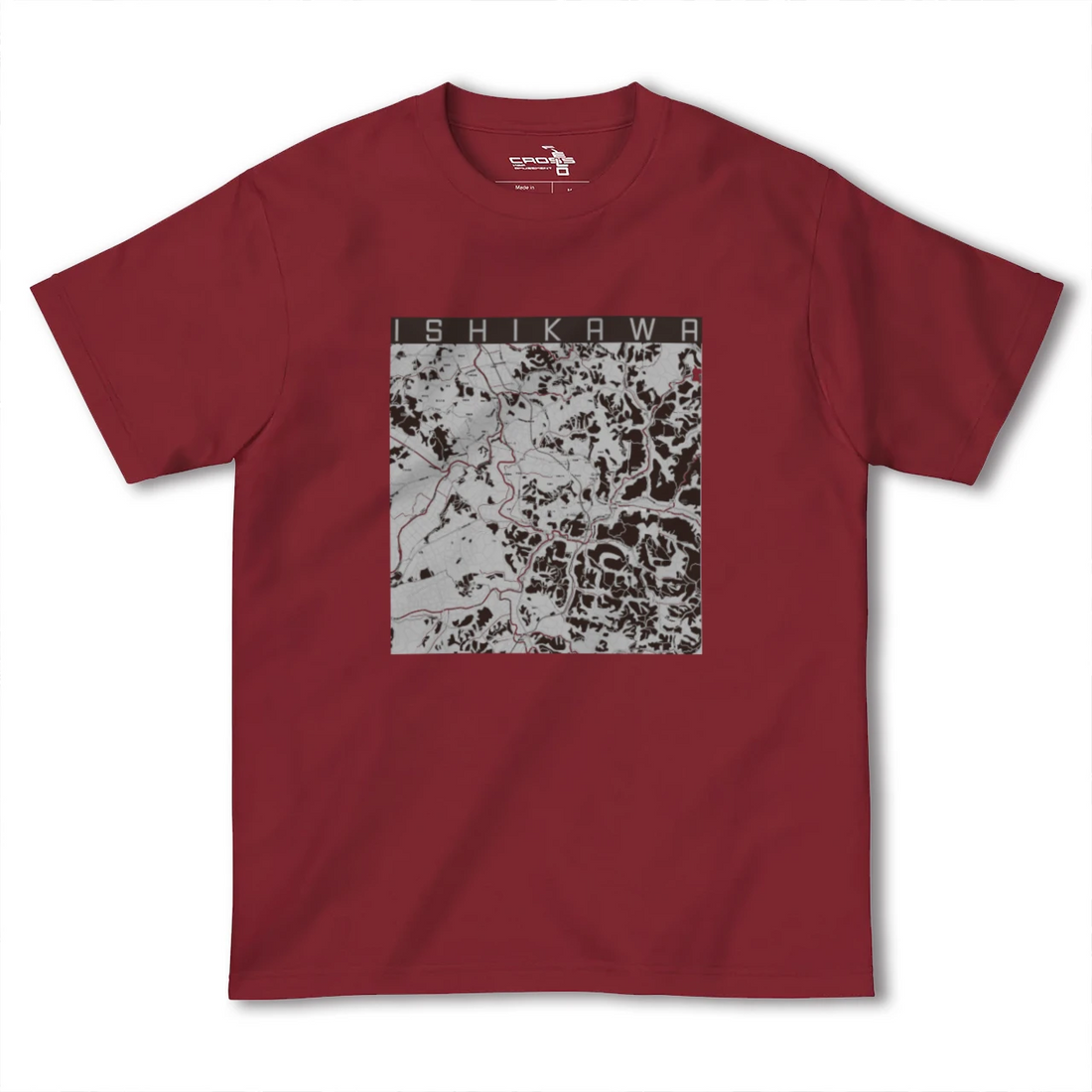 【石川(福島県)】地図柄ヘビーウェイトTシャツ