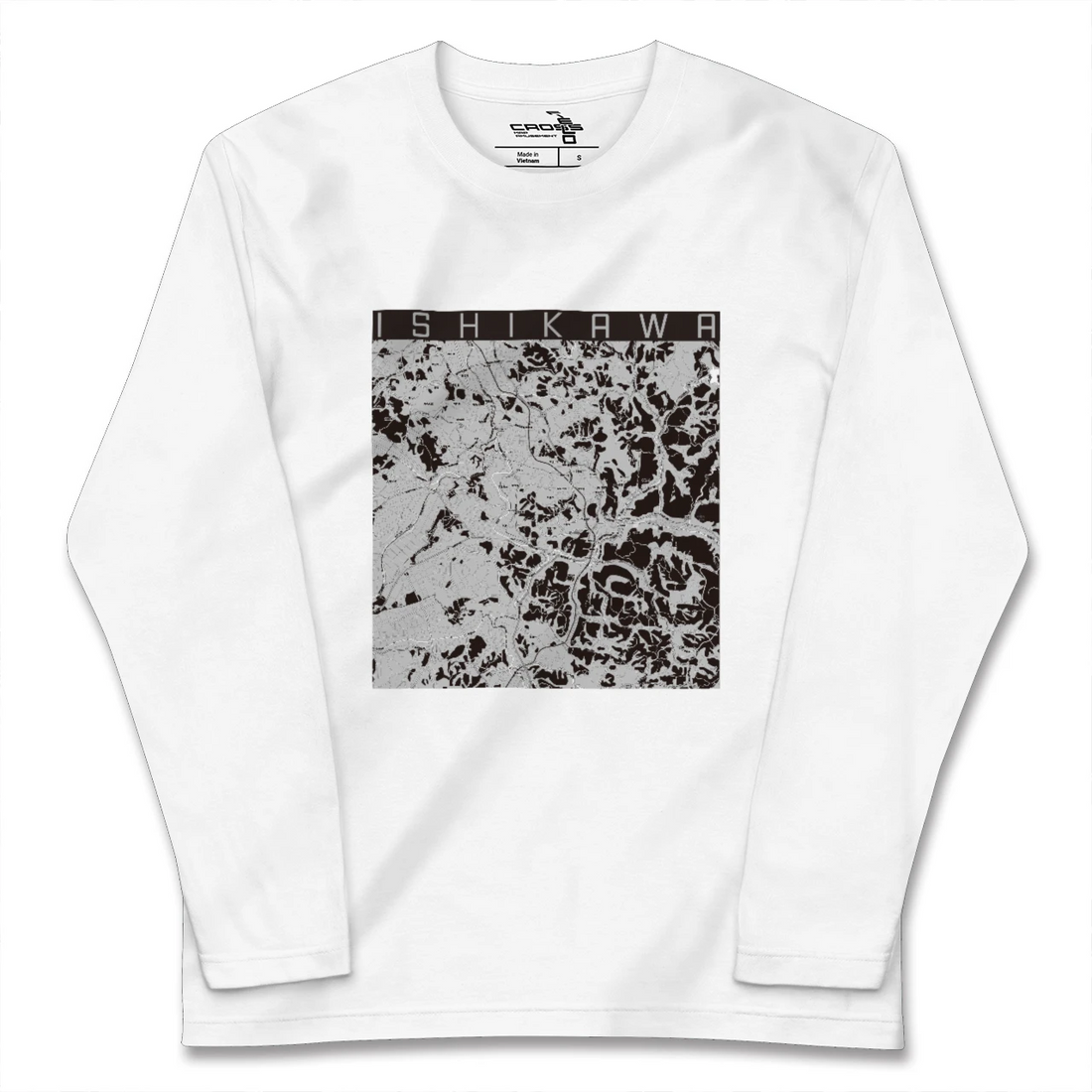 【石川(福島県)】地図柄ロングスリーブTシャツ