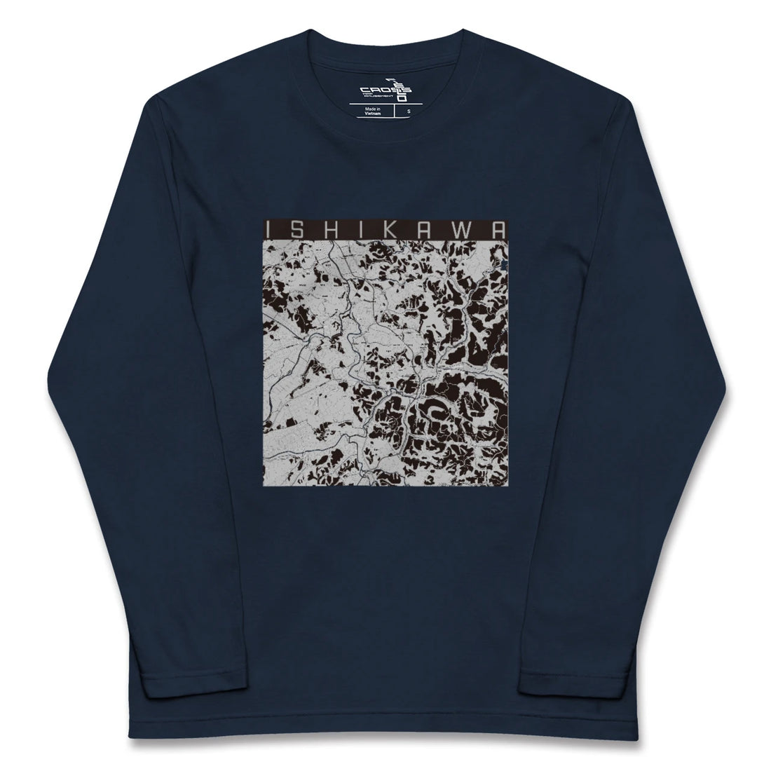 【石川(福島県)】地図柄ロングスリーブTシャツ