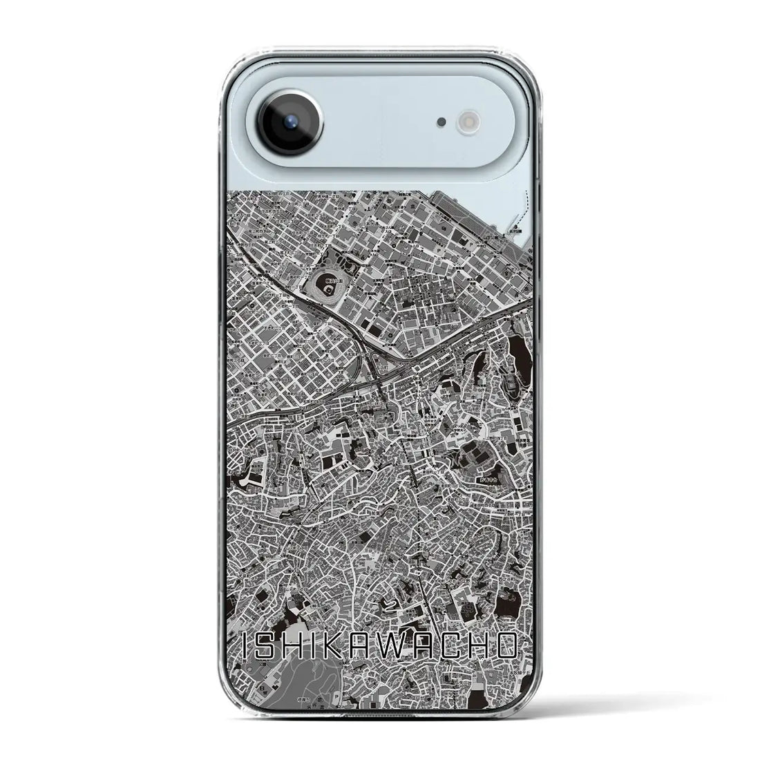 【石川町(神奈川県)】地図柄iPhoneケース(クリアタイプ)モノトーン・iPhone 17 Pro Max 用