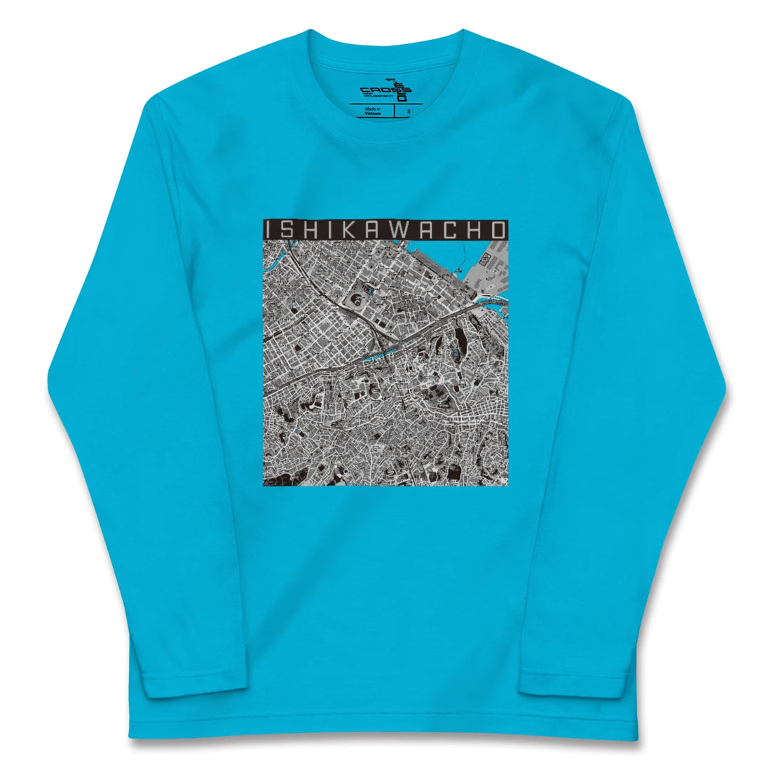 【石川町(神奈川県)】地図柄ロングスリーブTシャツ