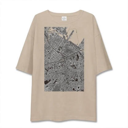 【石川町（神奈川県）】地図柄ビッグシルエットTシャツ