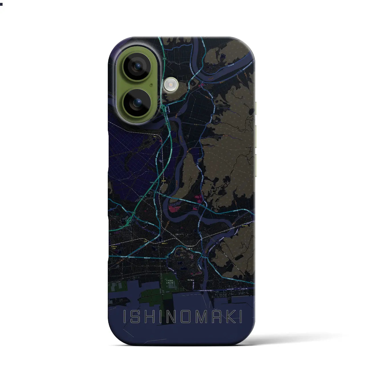 【石巻（宮城県）】地図柄iPhoneケース（バックカバータイプ）