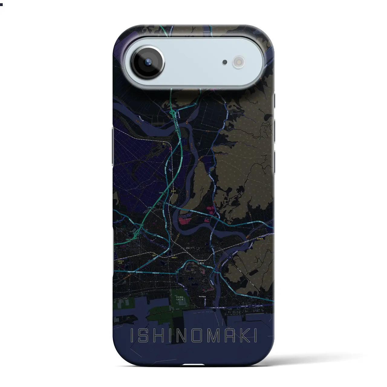 【石巻（宮城県）】地図柄iPhoneケース（バックカバータイプ）