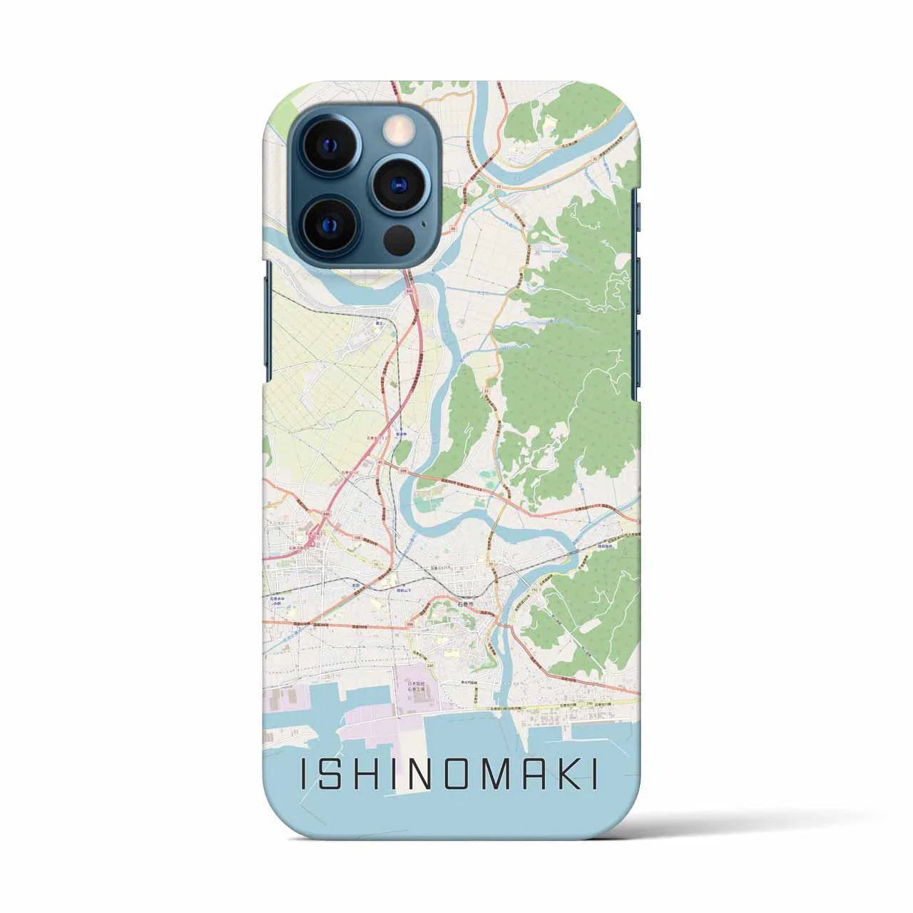 【石巻（宮城県）】地図柄iPhoneケース（バックカバータイプ）