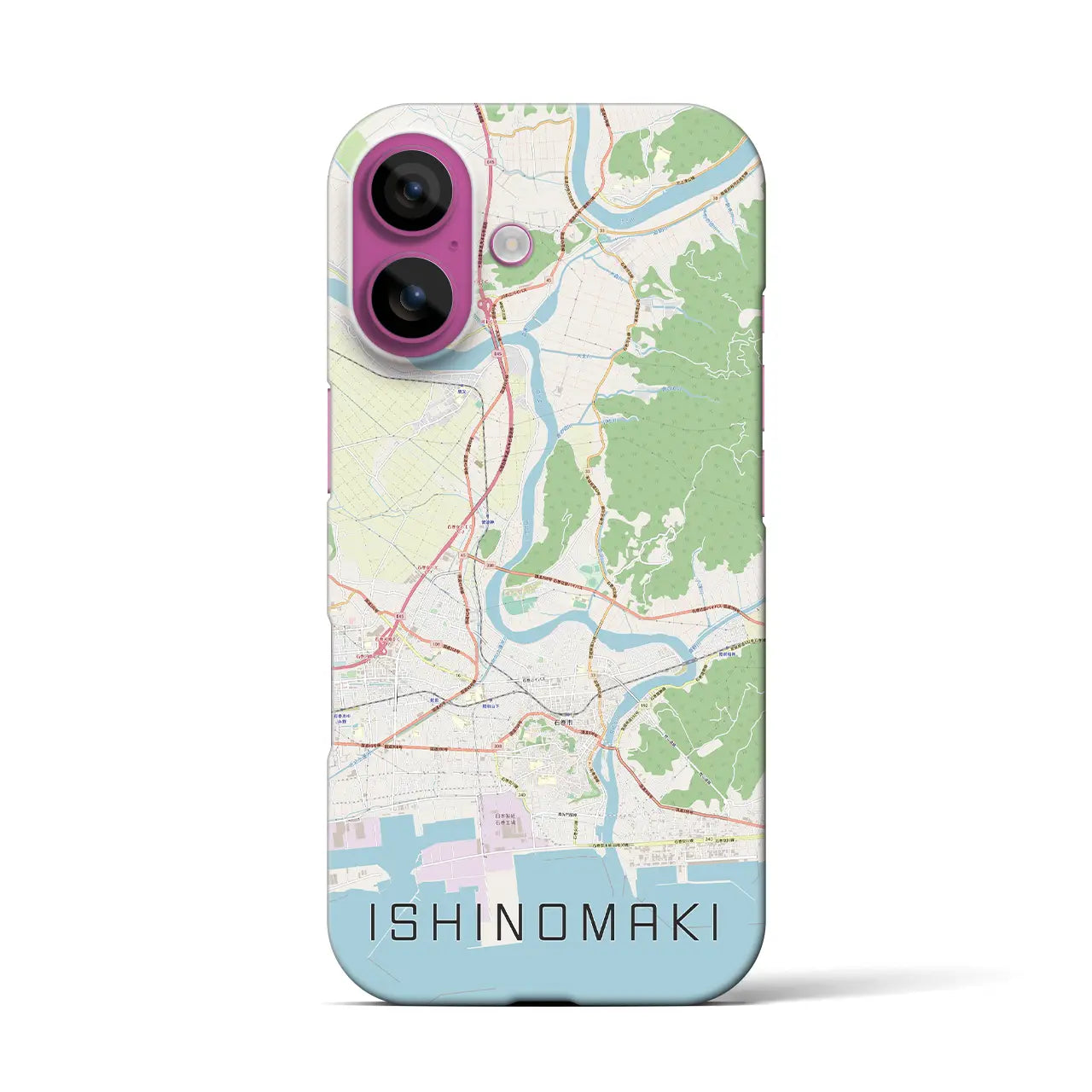 【石巻（宮城県）】地図柄iPhoneケース（バックカバータイプ）