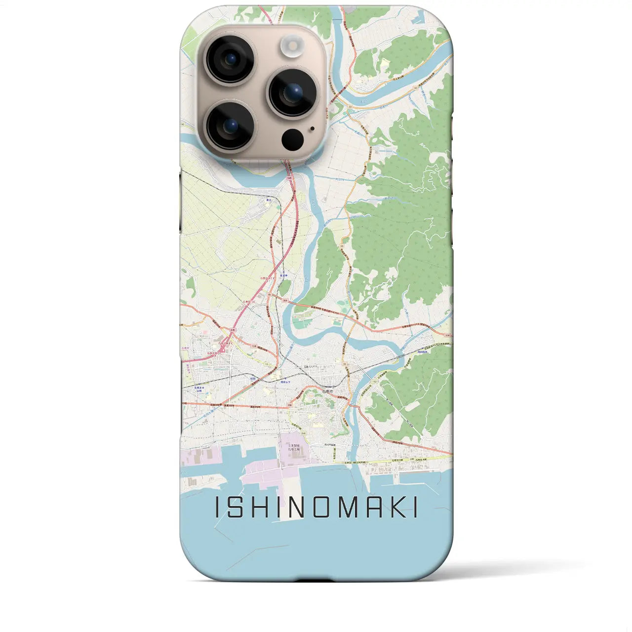 【石巻（宮城県）】地図柄iPhoneケース（バックカバータイプ）