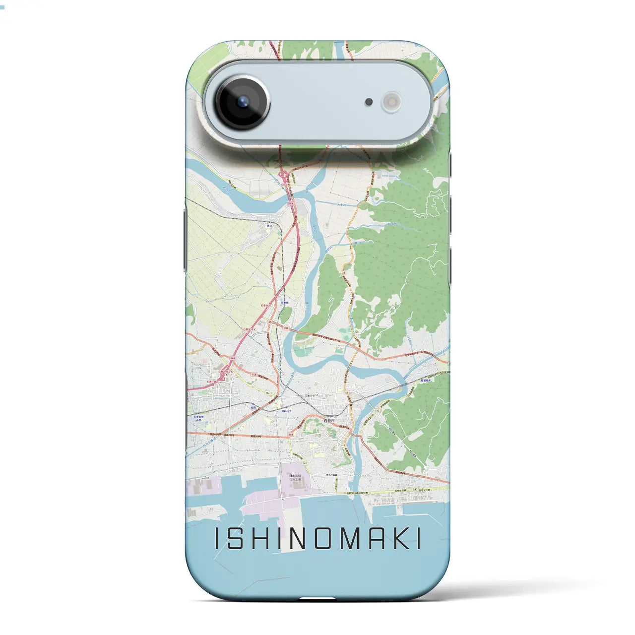 【石巻（宮城県）】地図柄iPhoneケース（バックカバータイプ）
