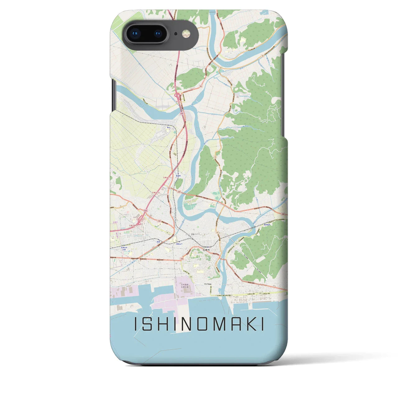 【石巻（宮城県）】地図柄iPhoneケース（バックカバータイプ）