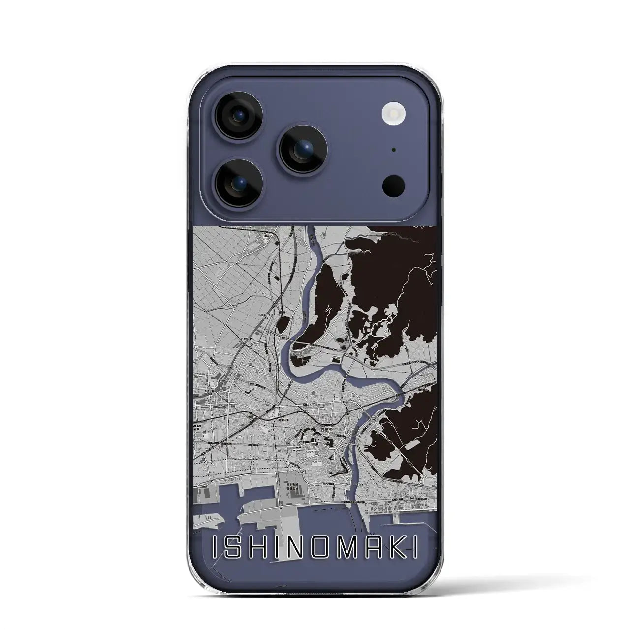 【石巻（宮城県）】地図柄iPhoneケース（クリアタイプ）