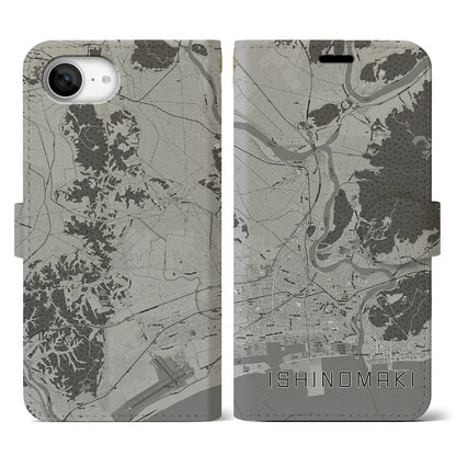 【石巻（宮城県）】地図柄iPhoneケース（手帳タイプ）