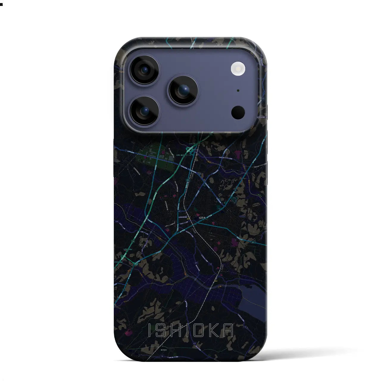 【石岡（茨城県）】地図柄iPhoneケース（バックカバータイプ）