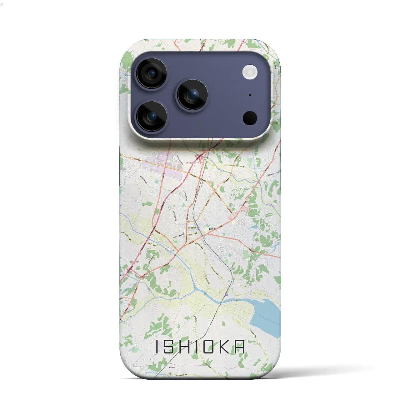 【石岡（茨城県）】地図柄iPhoneケース（バックカバータイプ）