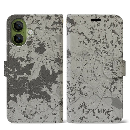 【石岡（茨城県）】地図柄iPhoneケース（手帳タイプ）