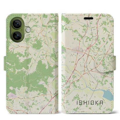 【石岡（茨城県）】地図柄iPhoneケース（手帳タイプ）