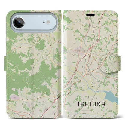 【石岡（茨城県）】地図柄iPhoneケース（手帳タイプ）