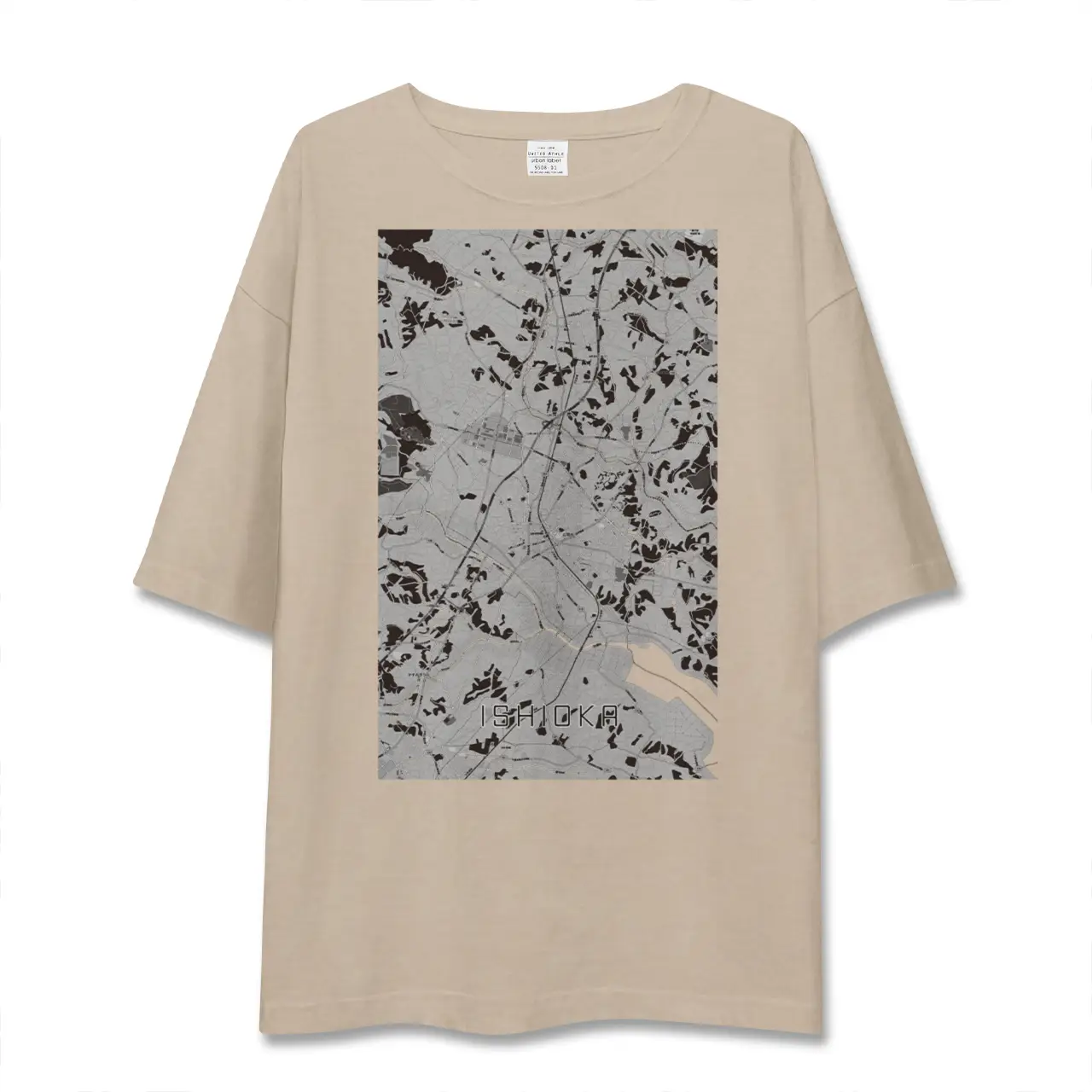 【石岡（茨城県）】地図柄ビッグシルエットTシャツ