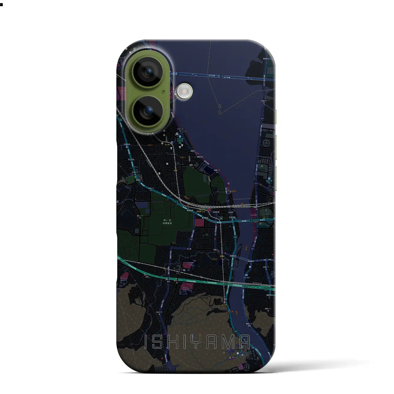 【石山（滋賀県）】地図柄iPhoneケース（バックカバータイプ）