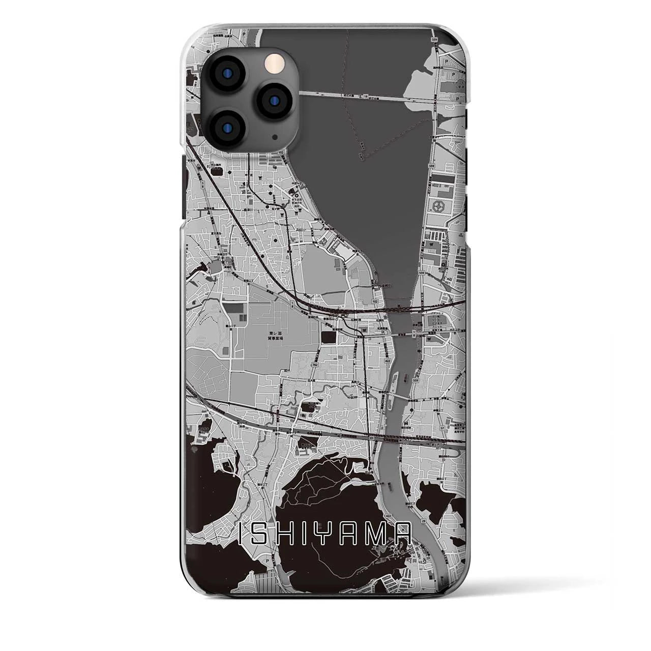 【石山（滋賀県）】地図柄iPhoneケース（クリアタイプ）