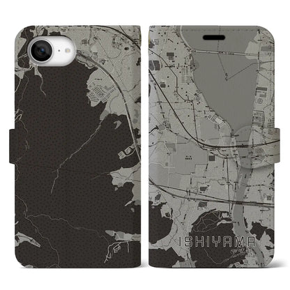 【石山（滋賀県）】地図柄iPhoneケース（手帳タイプ）