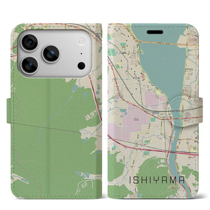 【石山（滋賀県）】地図柄iPhoneケース（手帳タイプ）