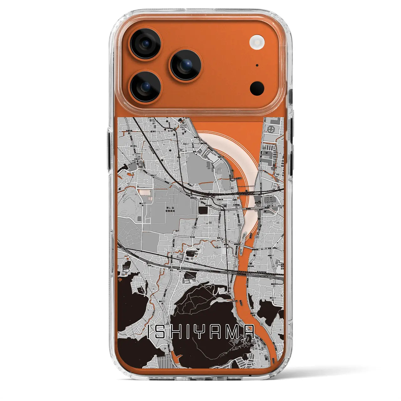 【石山（滋賀県）】地図柄iPhoneケース（MagSafeタイプ）